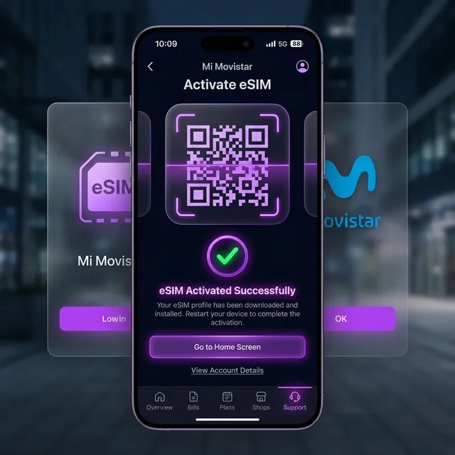 eSIM Interface Mockup